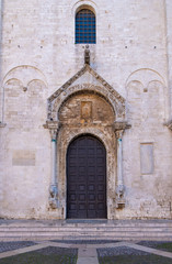 Bari, Puglia, Italy - Entrance door of The Basilica of Saint Nicholas ( San Nicola ) in Bari, Roman Catholic Church in region of Apulia
