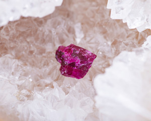 Top quality A grade small rough RUBY crystals from Tanzania on crystalline druzy center of Polished...