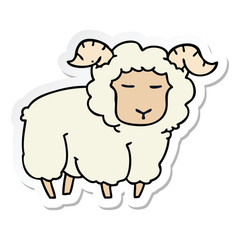 sticker of a quirky hand drawn cartoon ram