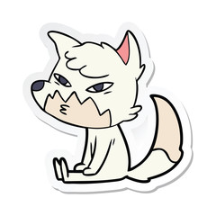 sticker of a clever cartoon fox