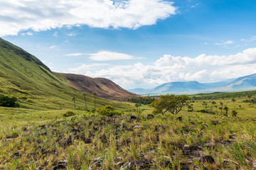 Fototapeta premium Hills and plains in Purpuken at La Gran Sabana, Venezuela