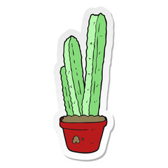 sticker of a cartoon cactus