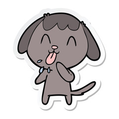 sticker of a cute cartoon dog