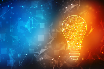 Bulb future technology, innovation background, creative idea concept, Artificial Intelligence background