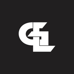 letters gl linked simple logo vector