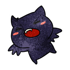 textured cartoon of a kawaii cute bat