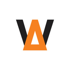 letter w triangle pyramid geometric logo