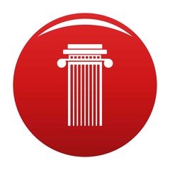 Cylindrical column icon. Simple illustration of cylindrical column vector icon for any design red