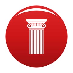 Architectural column icon. Simple illustration of architectural columnvector icon for any design red
