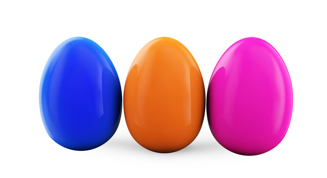 Colorful Easter eggs. 3d render illustration