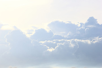 Dramatic sky with many white cloud