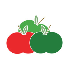 flat color retro cartoon apples