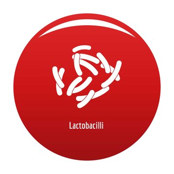 Lactobacilli icon. Simple illustration of lactobacilli vector icon for any design red