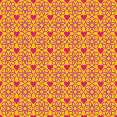 Flower Love Abstract Pattern Yellow