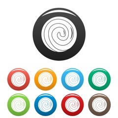 Gustard bakery icons set 9 color vector isolated on white for any design