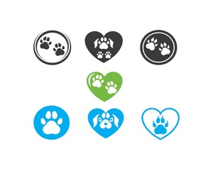 paw logo icon of pet vector