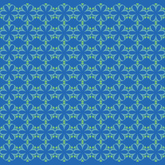 Flowers Pattern Ornament Blue