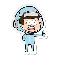 Fototapeta premium sticker of a cartoon surprised astronaut