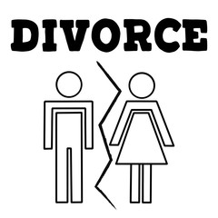 Vector illustrstion of divorced couple 