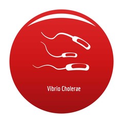 Vibrio Cholerae icon. Simple illustration of vibrio cholerae vector icon for any design red