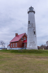 Fototapeta na wymiar Tawas Point lighthouse on Lake Huron in Michigan, USA.