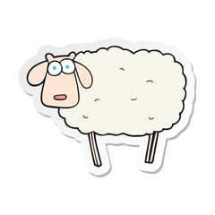 sticker of a cartoon sheep