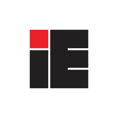 letters ie simple square geometric logo