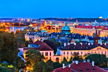 Prague city beautiful night landscape