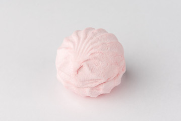 Marshmallow on gray background.