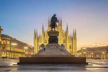 Milan - Piazza del Duomo at first sunlight