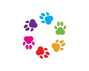 paw logo icon of pet vector