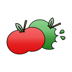 gradient shaded cartoon apples