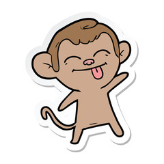 sticker of a funny cartoon monkey