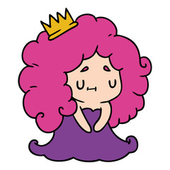 cartoon of a cute kawaii princess girl