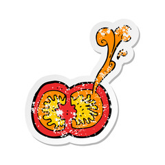 Fototapeta premium retro distressed sticker of a cartoon juicy tomato
