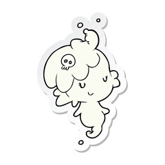 sticker of a cartoon ghost