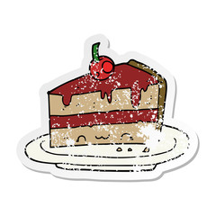 distressed sticker of a cartoon cake