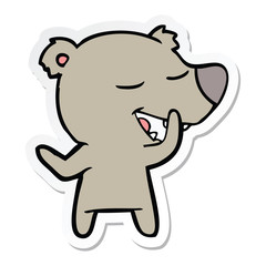 sticker of a cartoon bear