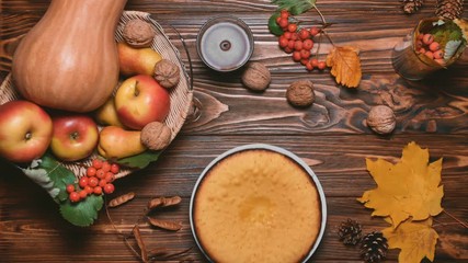 Homemade Pie on Wooden Table