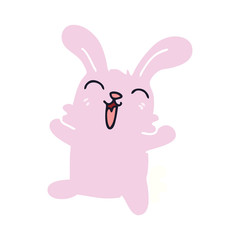 quirky hand drawn cartoon rabbit