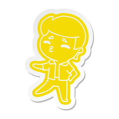 cartoon sticker kawaii 1950 cute boy