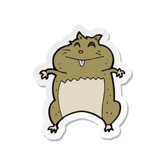 sticker of a cartoon hamster