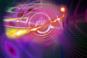 Energy vortex, abstract futuristic techno background.