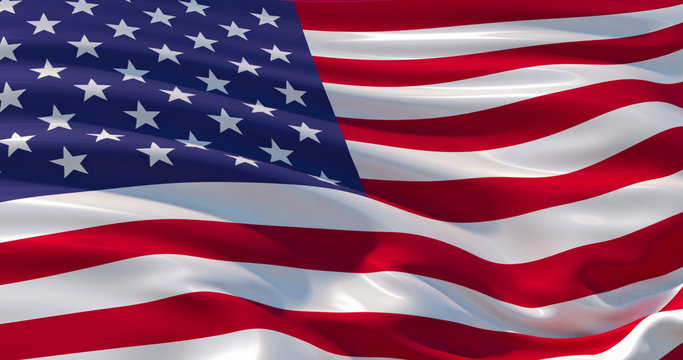 USA flag patriotic background, 3d render