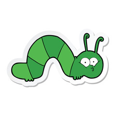 sticker of a cartoon caterpillar