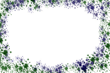 Colorful art frame, sprays, isolated design element.