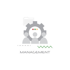business team working process company work group management concept line style white background