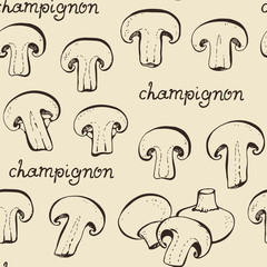 Seamless champignon pattern
