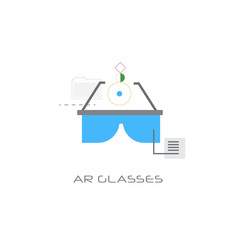 ar glasses augment reality concept digital technology line style white background