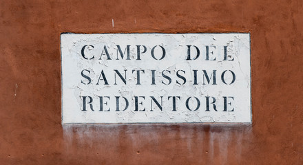 Obraz premium Street Sign for a Campo , Venice